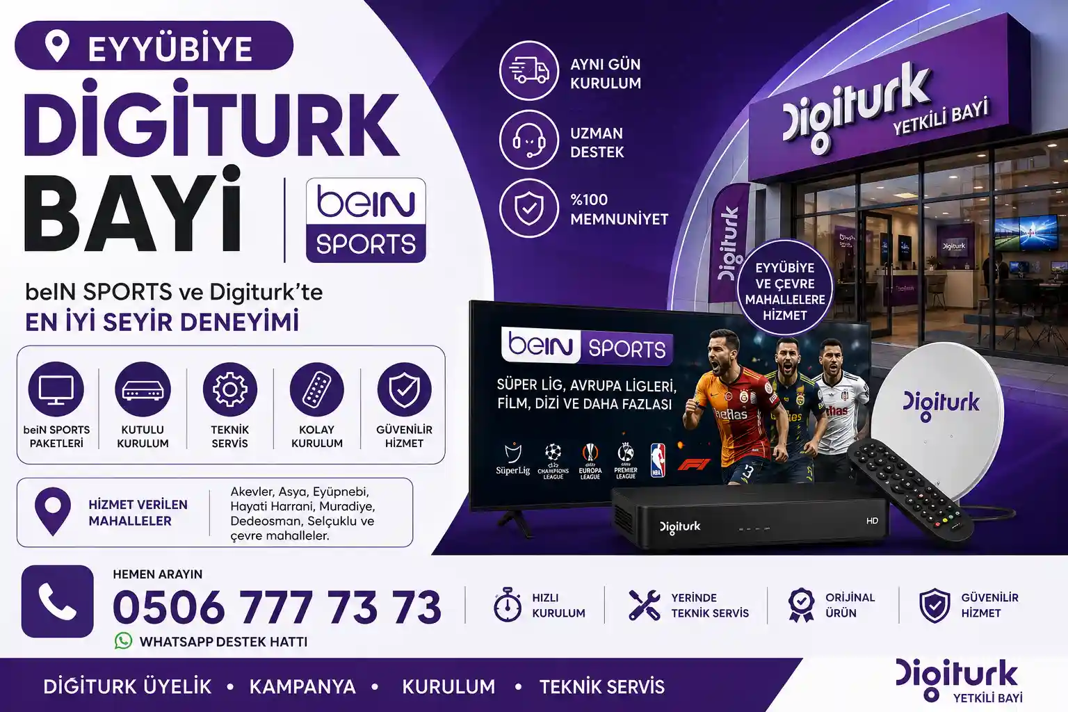 Eyyübiye Digiturk Bayi | beIN Sports Yetkili Bayi & Servis