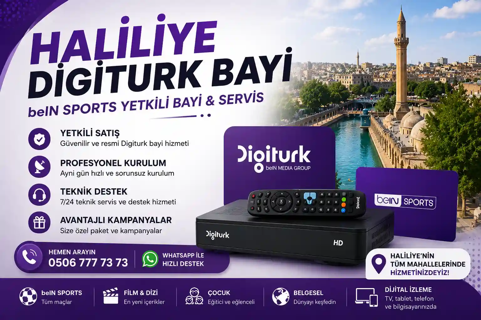 Haliliye Digiturk Bayi | Yetkili Satış, Kurulum ve beIN SPORTS Başvurusu